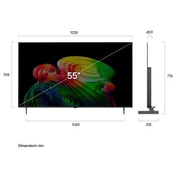 Immagine dimensioni TV OLED55B6ELC 2026
